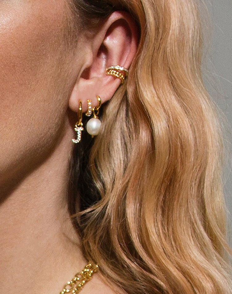 Alpha Earring Charm in Gold