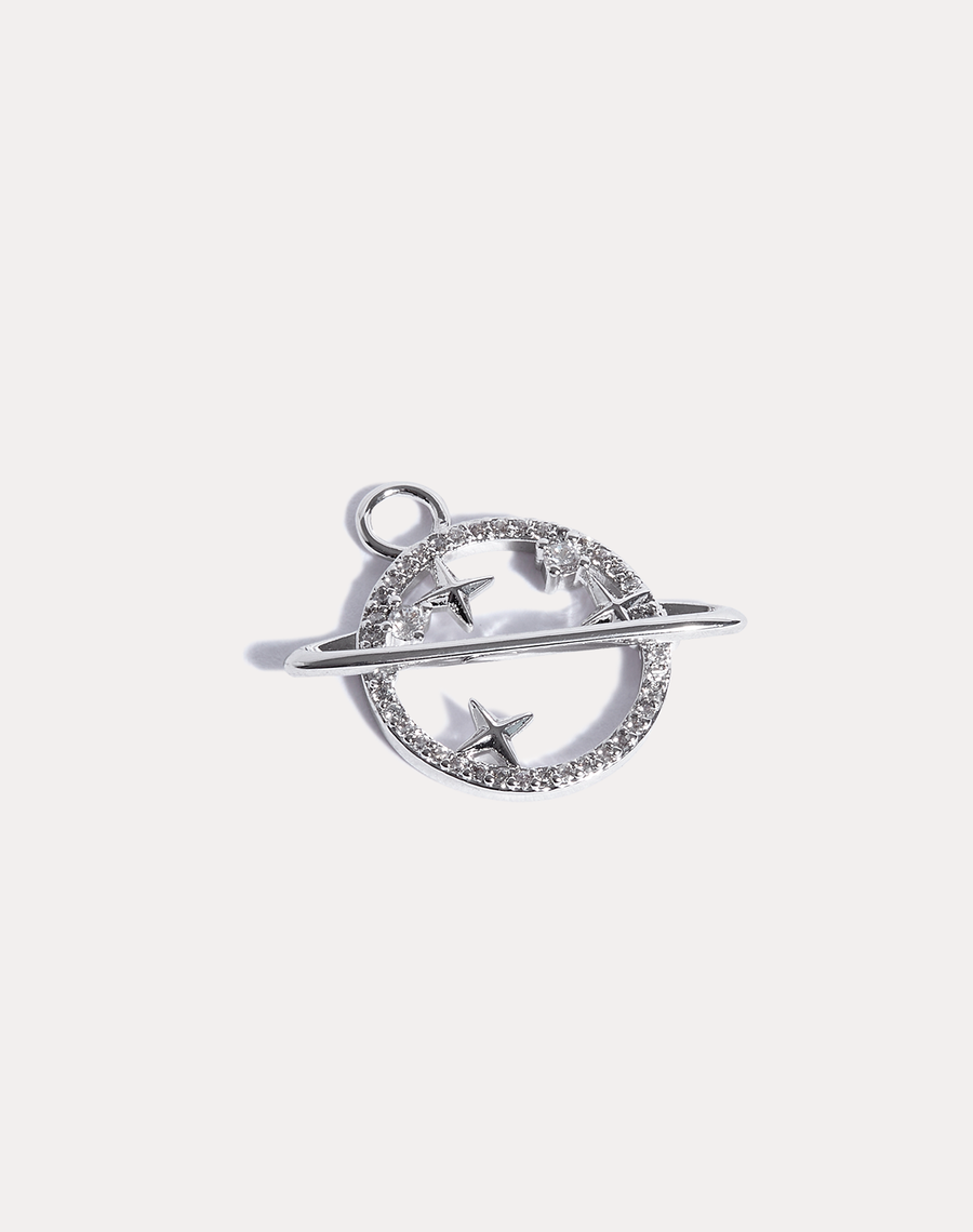 Planet Saturn Space Astronomy Silver Charms - Xanadu Designs C3318 (Choose 10, 20, Or 50 Pieces)