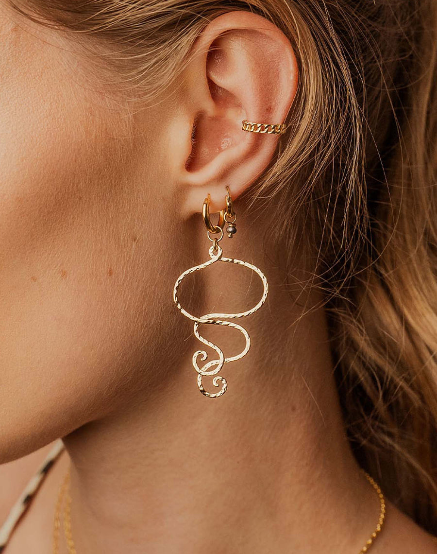 LUCIEN MULTI-CHAIN EARRING WITH EAR CUFF – avec new york