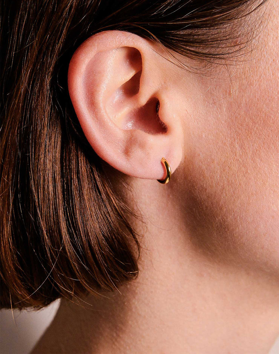 18 Karat Gold Tiny Hoop Earrings – NUE Hoops